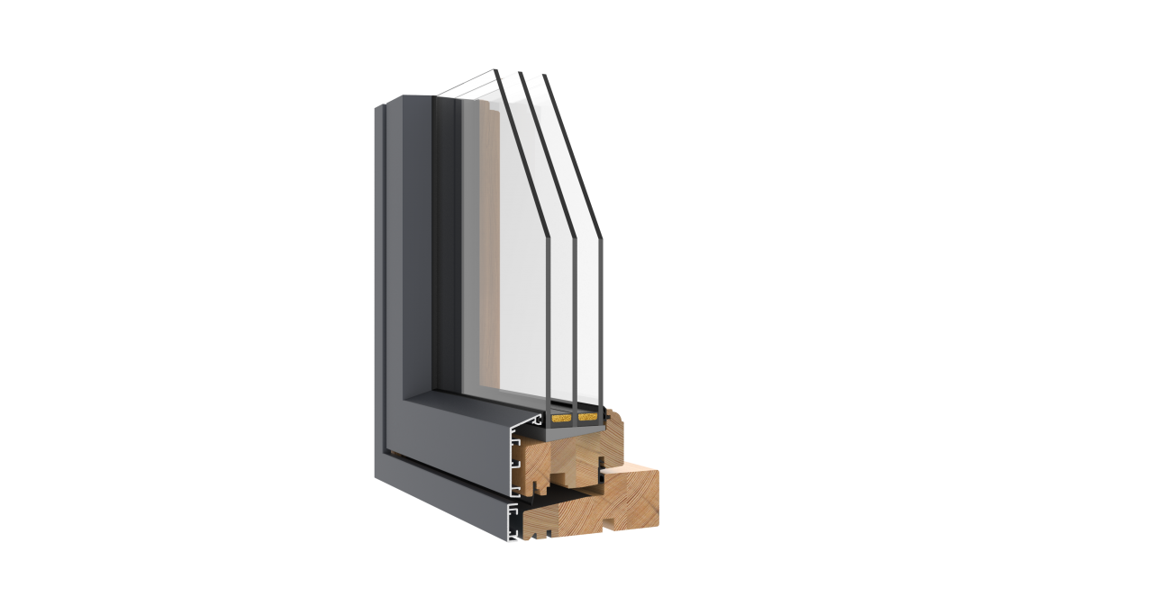 Viking21 3K timber-alu windows - drawings
